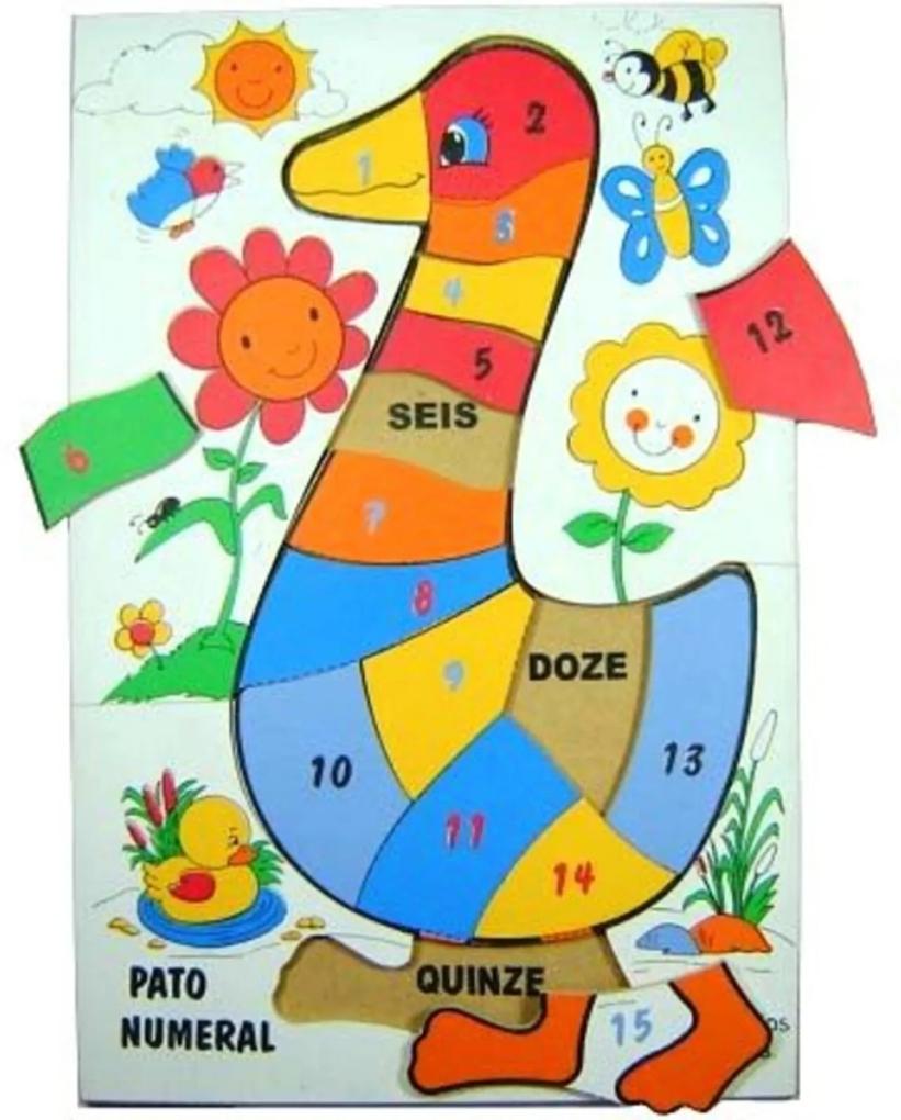 Pato Numérico Dicá Brinquedos Madeira Multicolorido