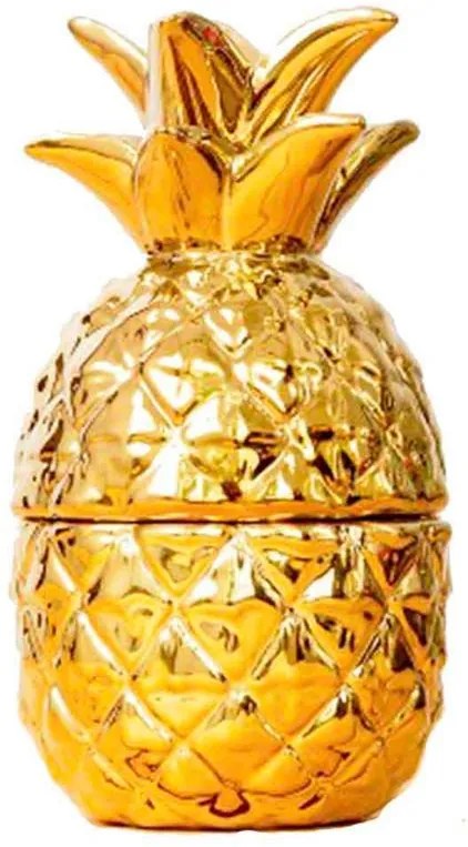 Abacaxi Decorativo Baleiro Dourado