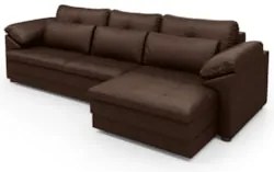 Sofá Retrátil 3 Lugares Para Sala 257cm Dijon Couro Caramelo S07 - Mpo