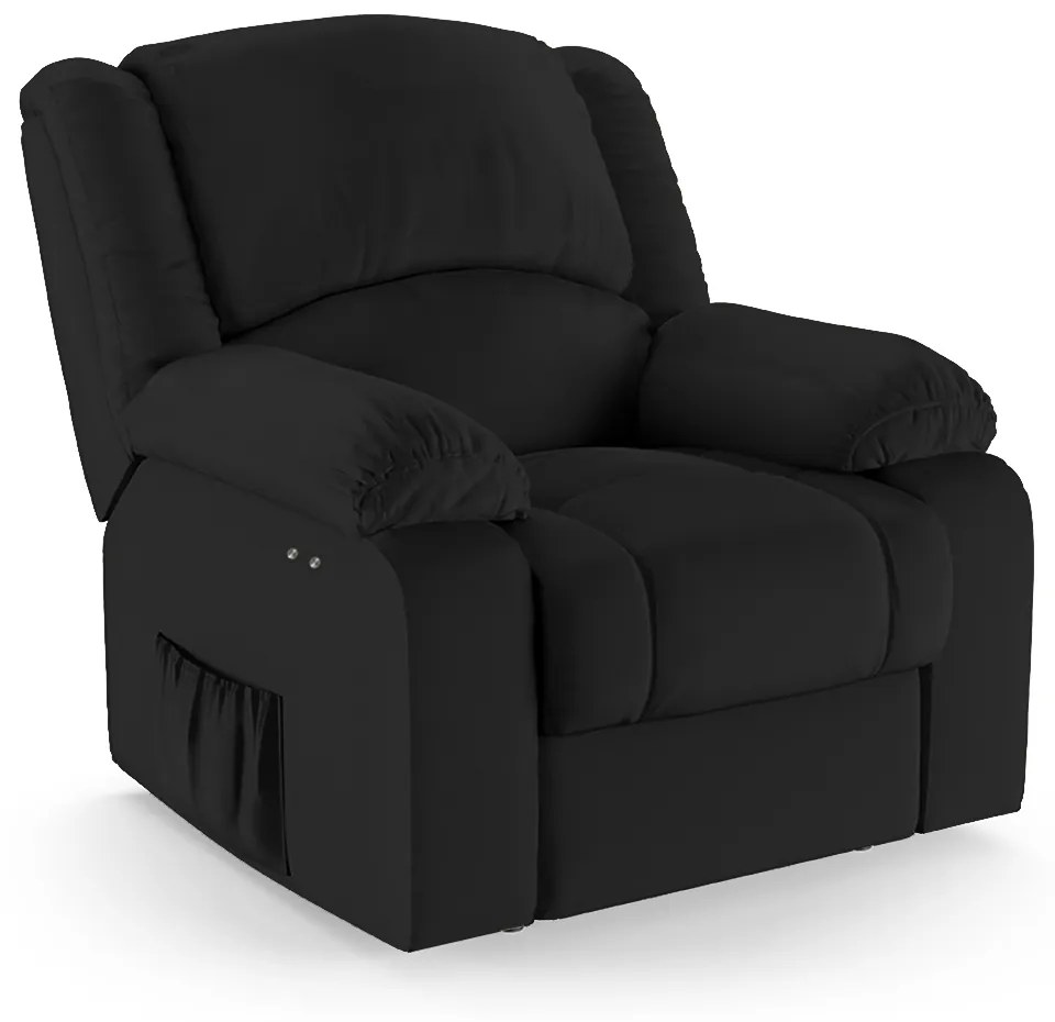 Poltrona do Papai Reclinável Melim Power Touch Massagem PU Preto F FH1 - D'Rossi