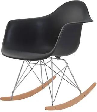 Cadeira Eames Eiffel com Braco Polipropileno cor Preto Base Balanco - 44926 - Sun House