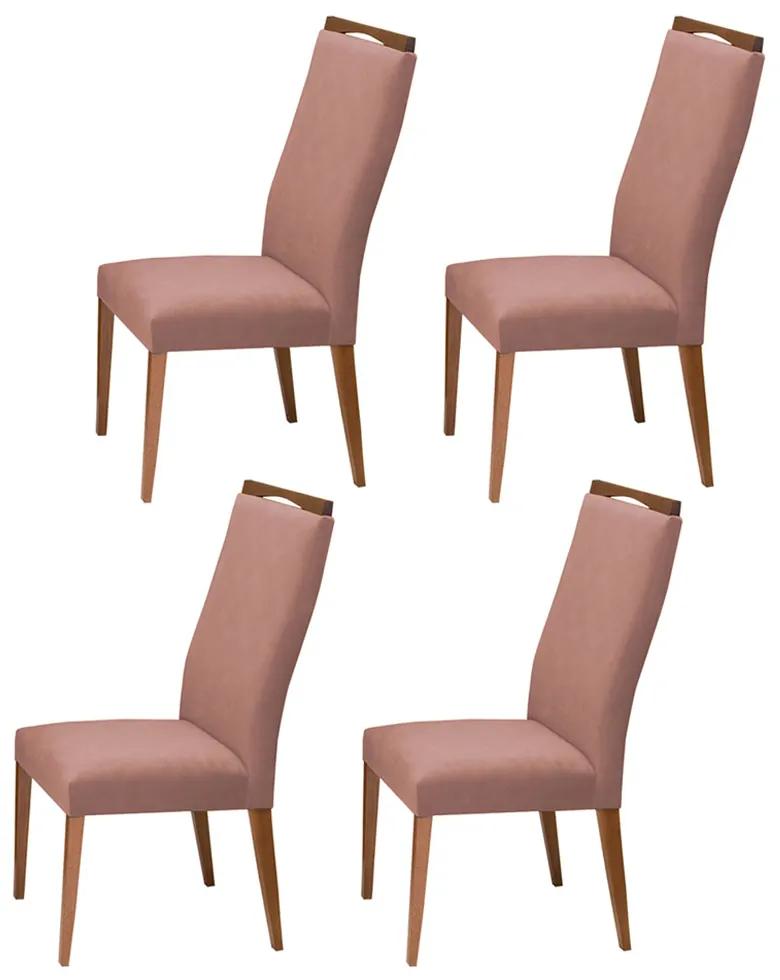 Conjunto 4 Cadeira Decorativa Lívia Veludo Crepe