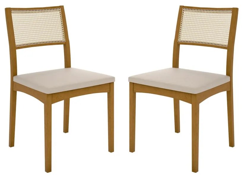Conjunto 02 Cadeiras de Jantar Hong - Wood Prime LC 20196