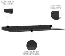 Tampo para Balcão de Cozinha 160cm Maly N03 Onix - Mpozenato