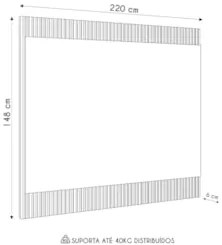 Painel Para TV Suspenso 70 Pol 220cm Real L06 Tauari/Off White Fosco -