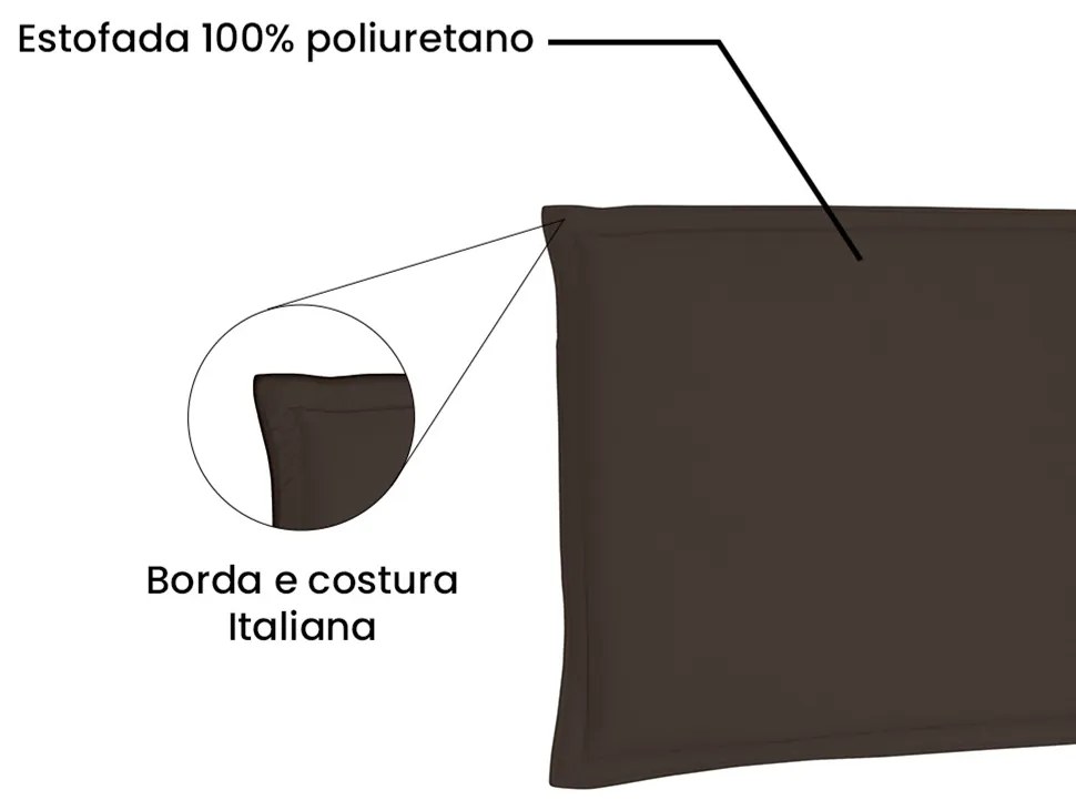 Cabeceira Painel Garden Para Cama Box Casal 140 cm Suede Café - D'Rossi