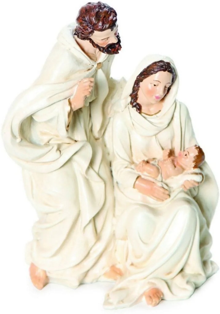 Sagrada Família de Resina Branco - 18 X 11 Cm