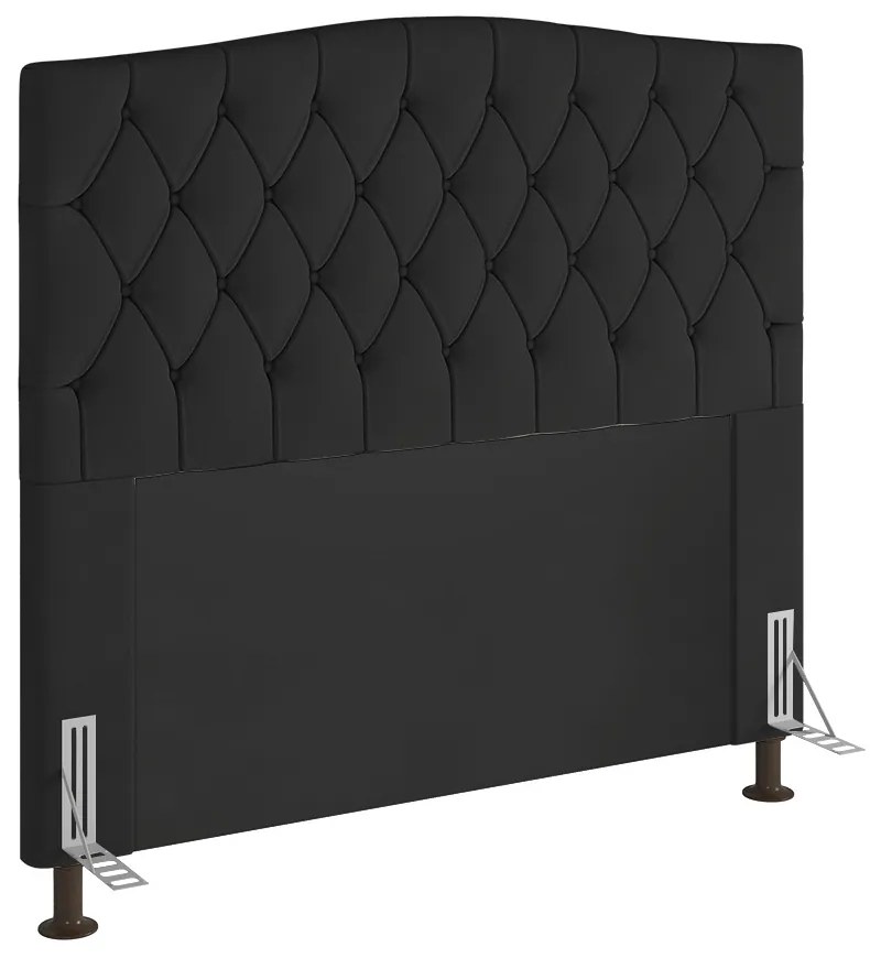 Cabeceira Greta Para Cama Box King 195 cm Suede - D'Rossi - Preto