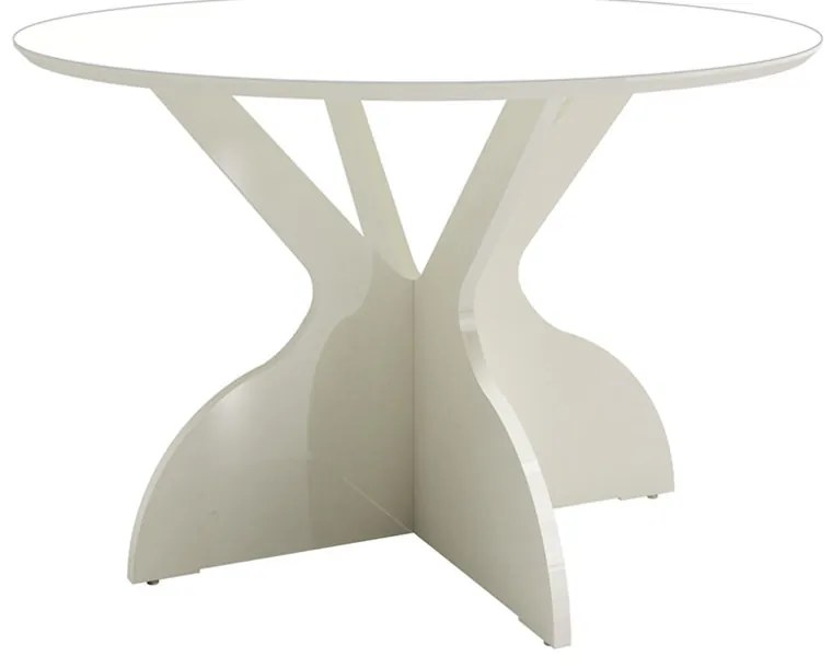 Mesa de Jantar Redonda Isabelle Off White 120 cm - D'Rossi