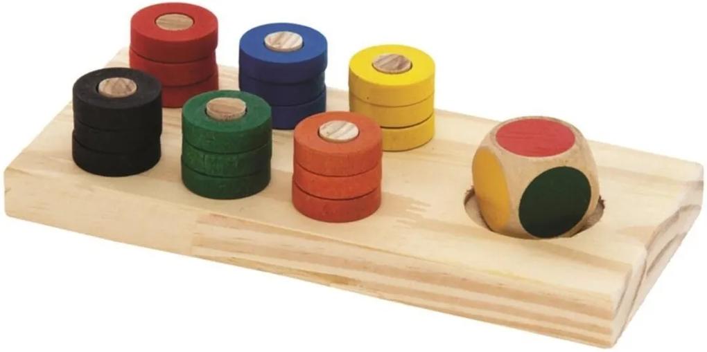 Brinquedo Educativo Jogo De Cores – Base + Dado Em Cores + 18 Argolas S Editora Fundamental Amarelo