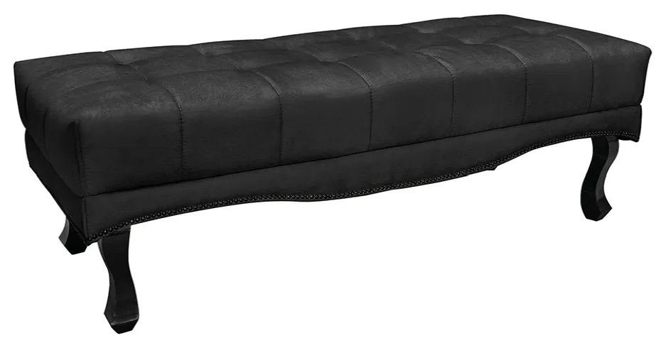 Cabeceira Cama Box Solteiro 90cm e Recamier Vicenza Veludo Preto S04 - D'Rossi