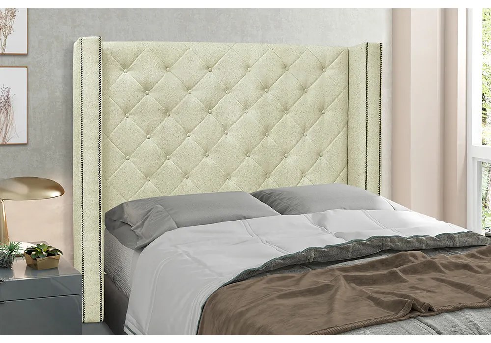 Cabeceira Cama Box Casal 140 cm Vicenza Linho S04 - D'Rossi - Cinza