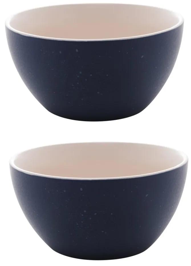 Jogo 2 Bowls Cerâmica Granilite Azul 14x7cm 28587 Bon Gourmet