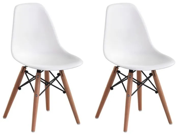Conjunto com 2 Cadeiras Infantis Eames Branco - Empório Tiffany