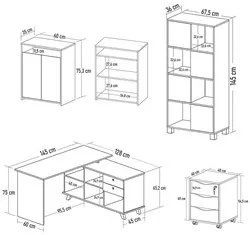 Conjunto Escritório Home Office 4 Peças Golden A06 Branco - Mpozenato