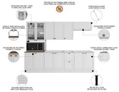 Armário de Cozinha Modulado 5 Peças Sem Tampo CJ2 Duna P09 Branco - Mp