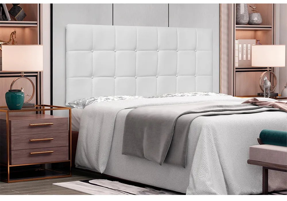 Cabeceira Painel Verona Para Cama Box Casal 140 cm Corino - D'Rossi - Branco