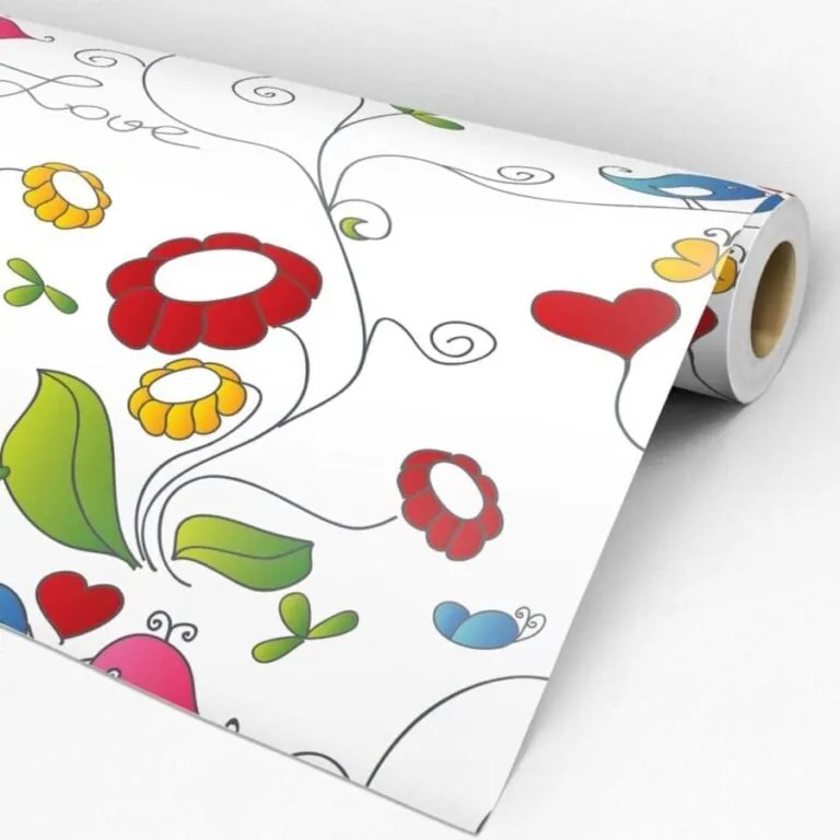 Papel de parede adesivo floral love