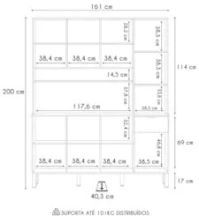 Cozinha Compacta 8 Portas 161cm Soul Z06 Freijó/Ártico - Mpozenato