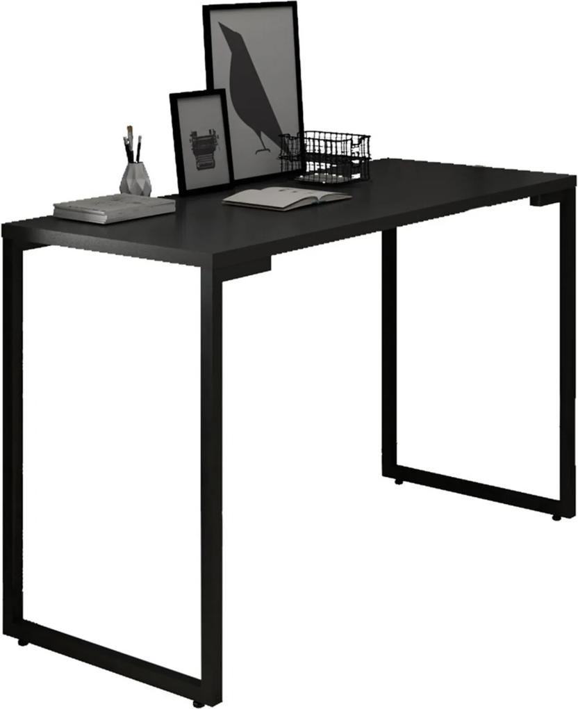 Mesa Para Computador Escrivaninha 120cm Estilo Industrial New Port  F02 Preto - Mpozenato