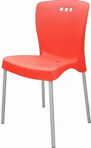 Cadeira Mona Base Aluminio Anodizado Vermelho - 20056 Sun House