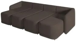 Sofá Cama Casal para Sala 396cm Polska Z08 Veludo Marrom - Mpozenato