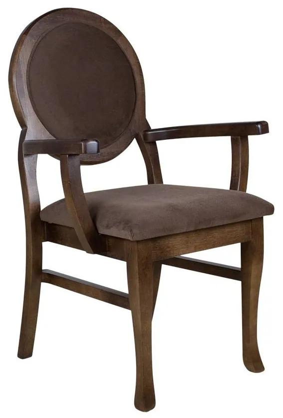 Cadeira de Jantar Medalhão Contemporânea com Braço - Wood Prime 54207 Liso