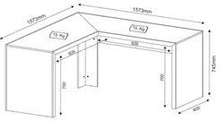 Mesa de canto para Home Office ME4116 Carvalho - Tecno Mobili