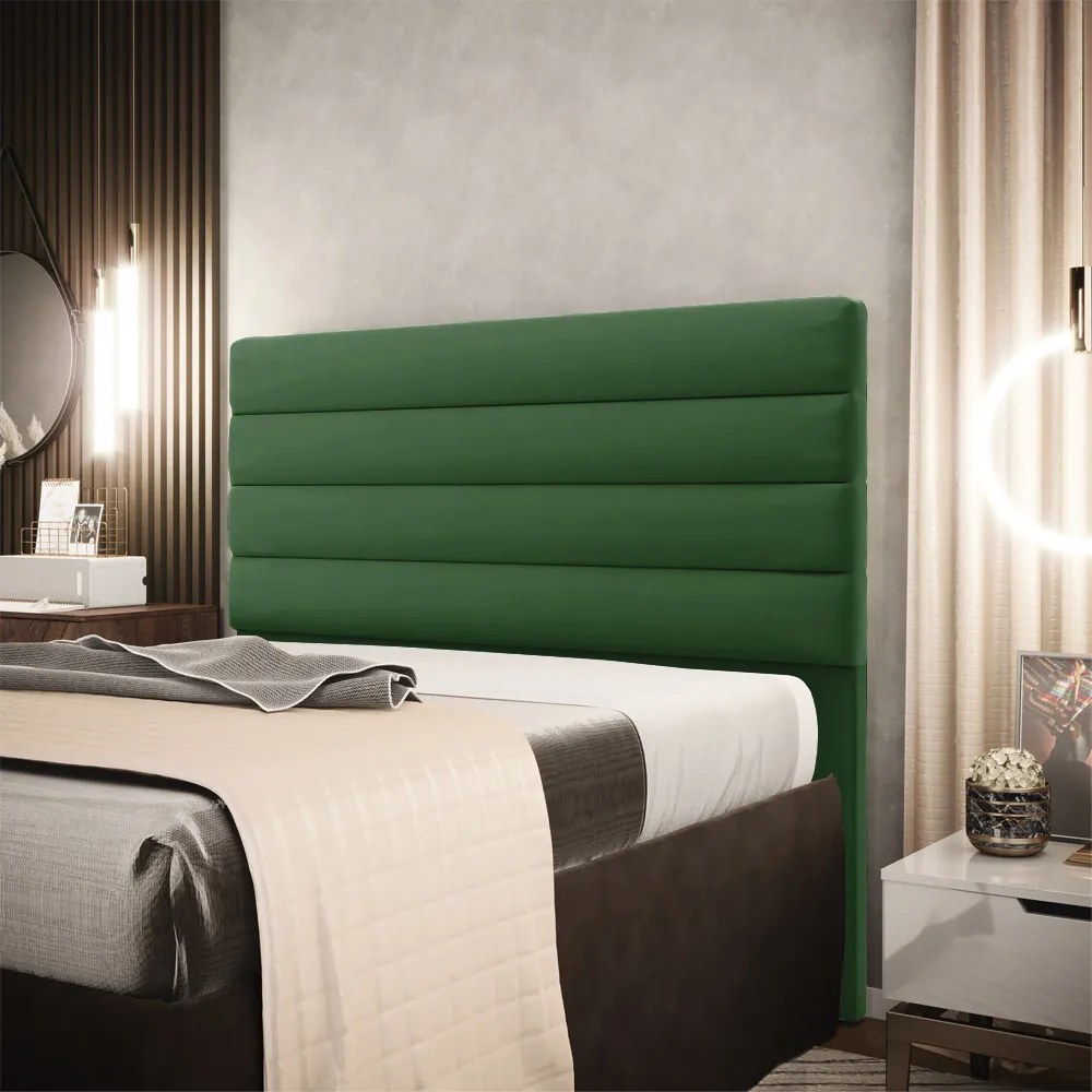 Cabeceira California Para Cama Box Queen 160 cm Suede - D'Rossi - Verde