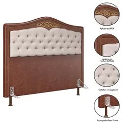 Cabeceira Cama Box Casal Queen 160cm com Tachas Imperial J02 Facto Mar