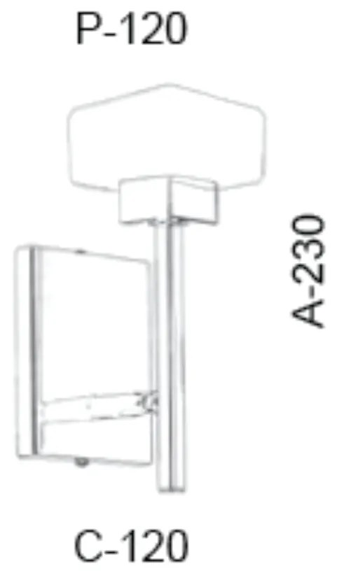 Arandela Cubo Flat Led Integrado 5,5W 2700K 12X12X23Cm Metal E Vidro |... (CAFÉ, 220V)