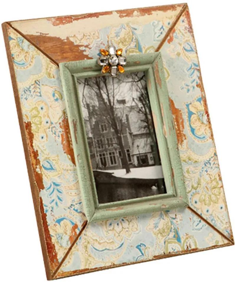 Porta-Retrato de Madeira Minne Decorativo com detalhe de Pedras