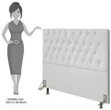 Cabeceira Cama Box King 195cm Diamante Sintético J02 Branco - Mpozenat