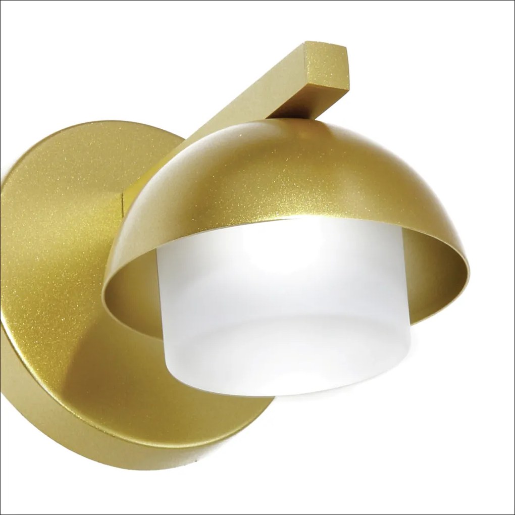 Arandela Bros 12,5X12,5X17,5Cm 01Xg9 Metal Alumínio - Old Artisan Ar-5... (BRANCO / DOURADO BRILHO)