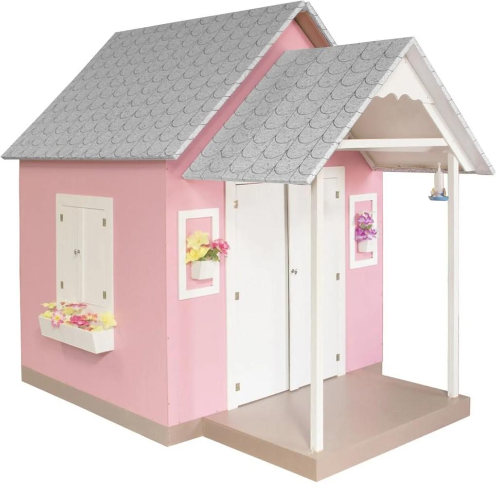 Casinha de Brinquedo com Telhado de Tijolos Rosa - Criança Feliz