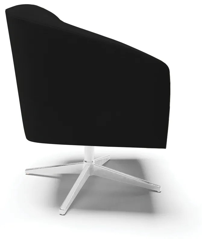 Poltrona Decorativa Giratória Cromada Stella Linho D03 - D'Rossi - A79 Preto