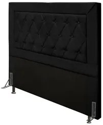 Cabeceira Cama Box Casal Queen 160cm Turmalina Veludo J02 Preto - Mpoz