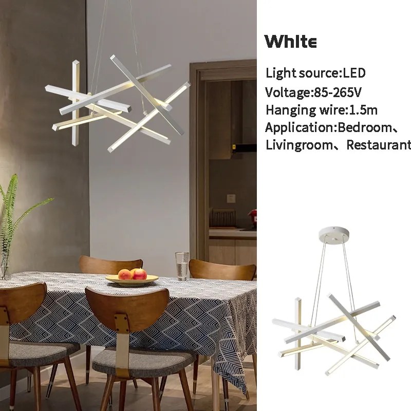 Pendente Moderno led lustre de controle remoto para sala estar sala jantar quarto cozinha luz pingente teto design lâmpada suspensão - white - 65cm | Branco quente