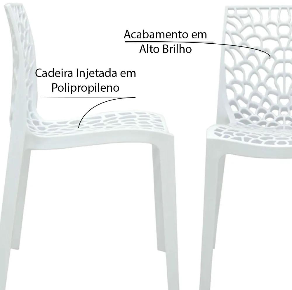 Kit 4 Cadeiras Decorativas Sala e Cozinha Cruzzer (PP) Branca G56 - Gran Belo