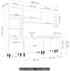 Armário de Cozinha CP07 Para Pia 100cm Pérola Z34 Freijó/Grafite - Mpo