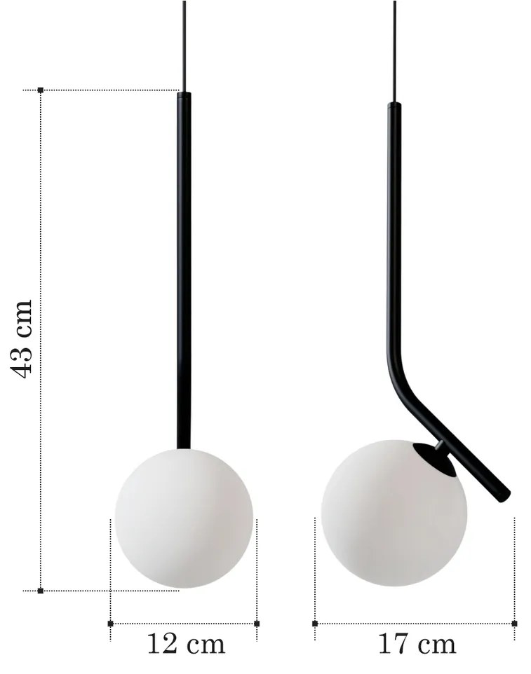 Kit 02 Pendente Angular Globo Ø12Cm C/ Rosca Alumínio 1Xg9 - Qimporta... (CHAMPANHE, FOSCO)