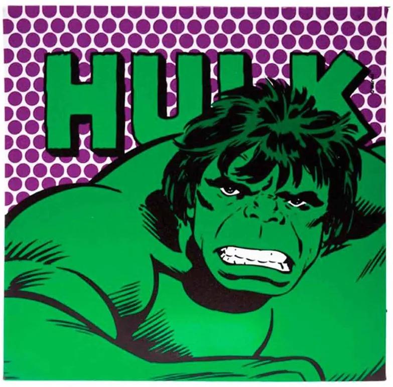 Quadro Tela Com Led Marvel Hulk