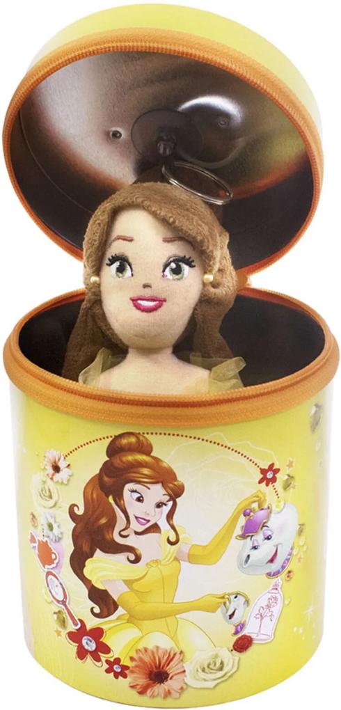 Boneca Chaveiro  Minas de Presentes Bela 23cm Na Lata Princesas Disney Amarelo