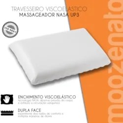 Travesseiro Viscoelástico Kit 4 Toque Massageador Nasa UP 3 Branco - F