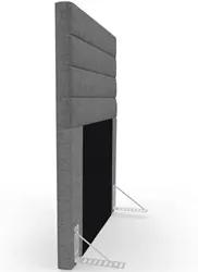Cabeceira Cama Box Solteiro 90cm Rubi W01 Linho Cinza Escuro - Mpozena