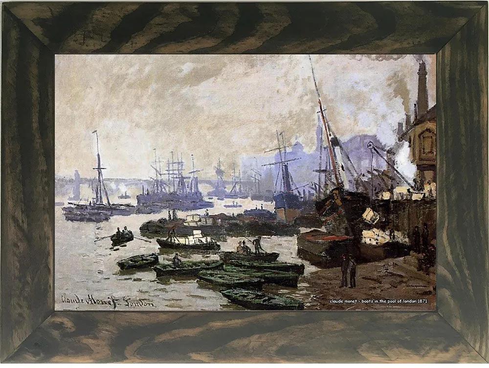 Quadro Decorativo A4 Boats in the Pool of London 1871 - Claude Monet Cosi Dimora