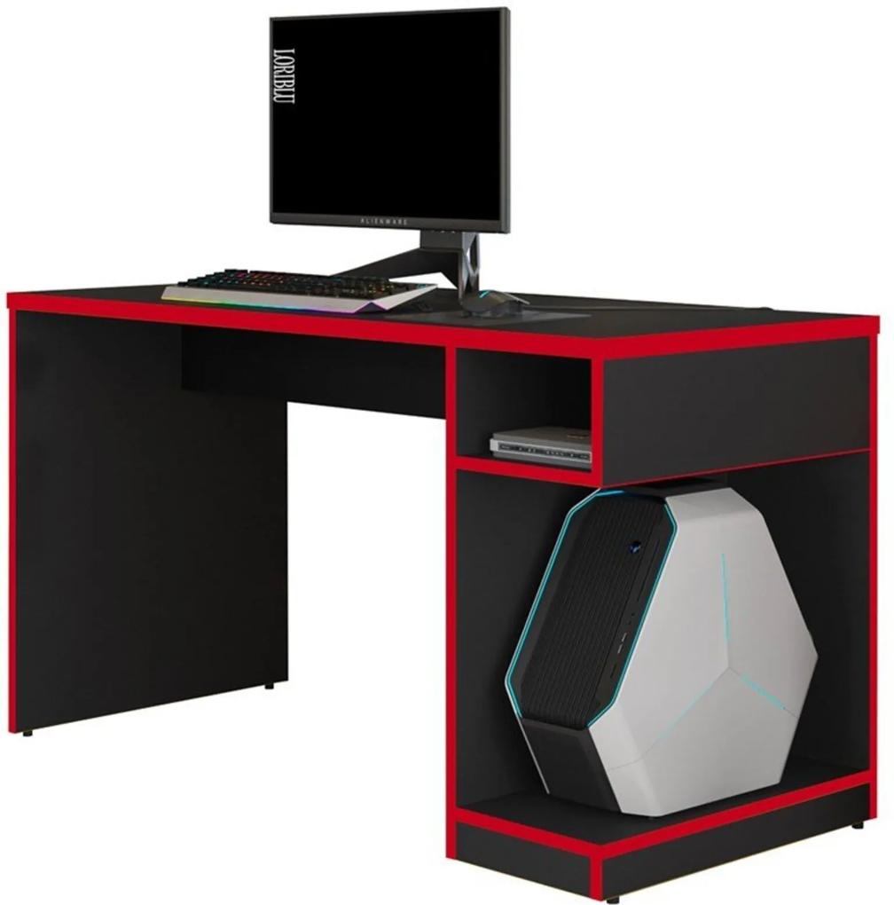 Mesa Para Computador Notebook Gamer X Preto Vermelho  Fit Mobel