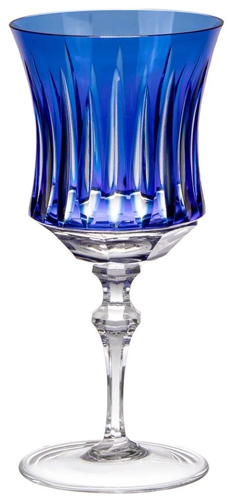 Taça de Cristal Lapidado P/ Vinho Branco 66 - Azul Escuro