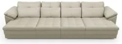 Sofá Retrátil 4 Lugares Para Sala 379cm Dijon Couro Creme S07 - Mpozen