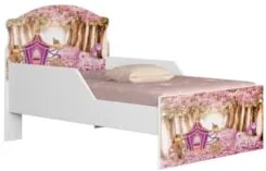 Quarto Infantil 3 Peças Com Mini Cama Carruagem Rosa Z53    - Mpozenat